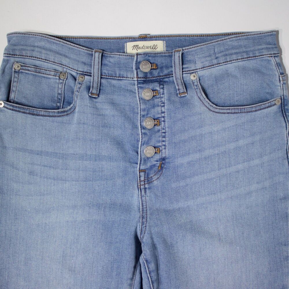 Madewell Cali Demi Boot 25" Crop High Waist Light Wash Jeans Women Size 29 (J1) - Picture 5 of 15